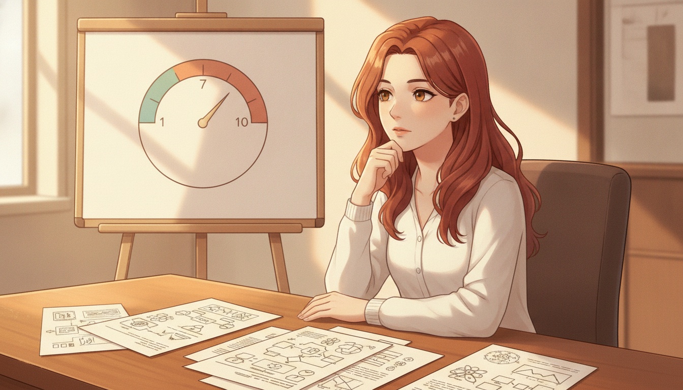 Naia reading research papers about health behavior change at a warm desk