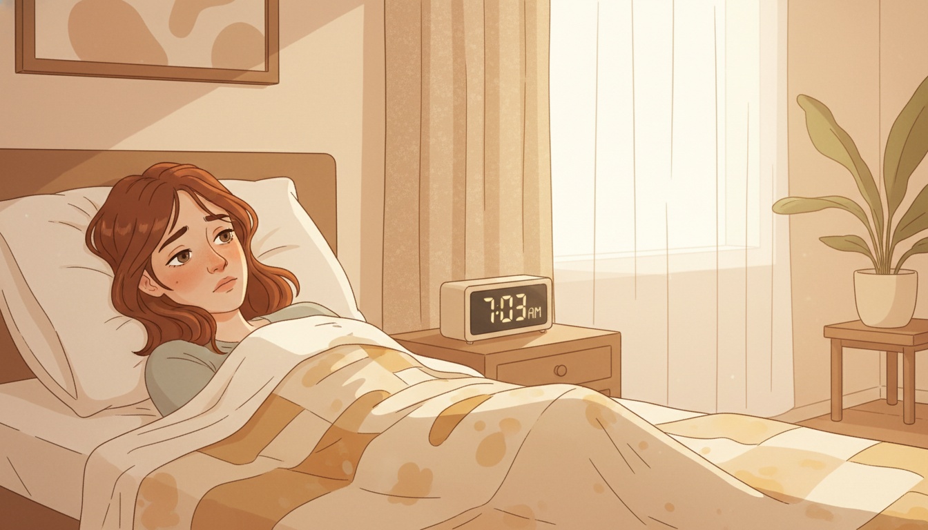 Naia looking tired despite being in bed with a full night's sleep